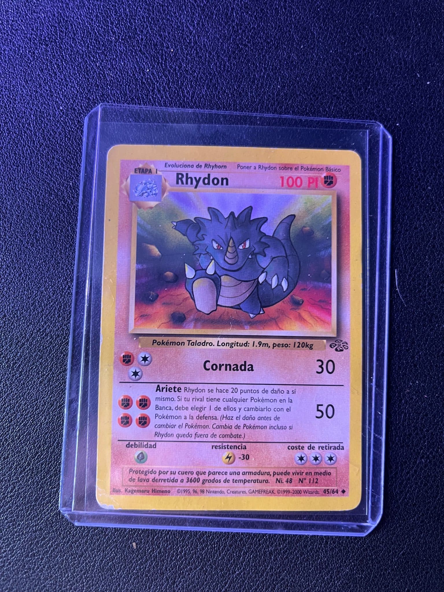 Rhydon 45/64 Jungle Spanish Non-Holo Uncommon Pokemon Card LP