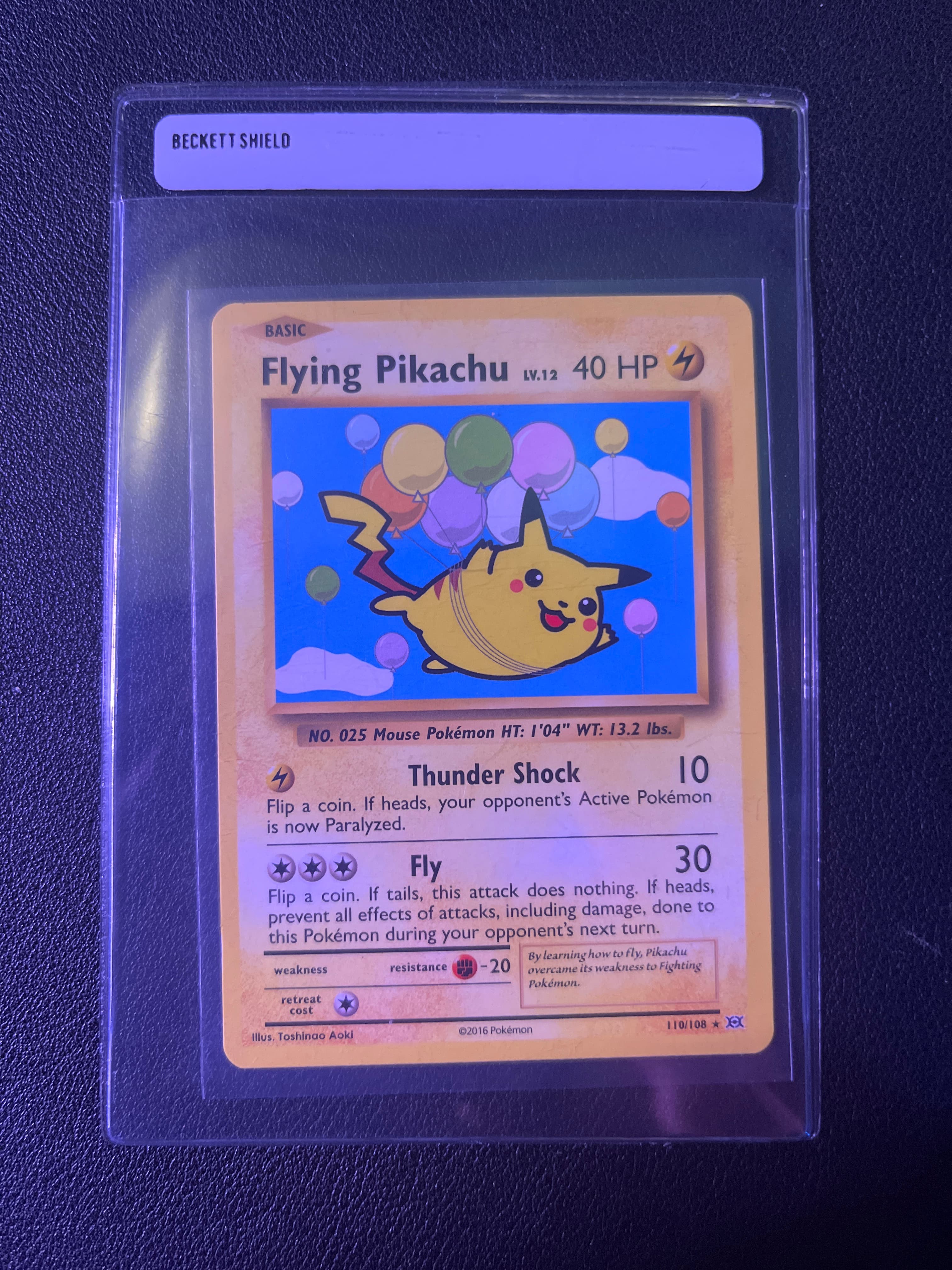 Flying Pikachu 110/108 Secret Rare Holo XY Evolutions NM Beckett Shield